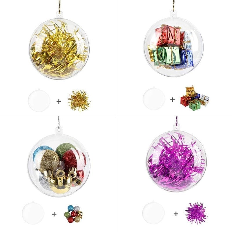 AGM 20Pcs 1.97'' Clear Plastic Fillable Ornaments Ball, AGM DIY Plastic Christmas Tree Hanging Ornaments Ball, 50MM Decoration Crafts for New Years Present, Holiday, Wedding, Party Home Decor - Image 2